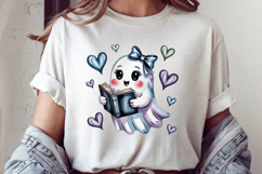 Cute ghost watercolor clipart sublimation design Product Image 1