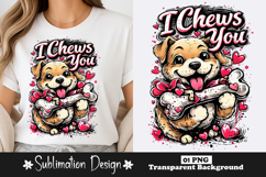 I Chews You Cute Dog Sublimation PNG Product Image 1