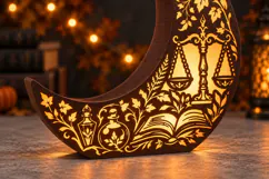 Halloween Alchemist Moon Lantern SVG Laser Cut - 3mm Product Image 3