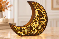 Forgotten Graveyard Moon Halloween Laser Cut SVG Product Image 3