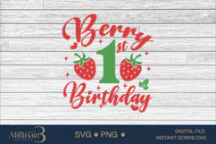 Berry 1St Birthday Cute Strawberry Desig Svg, New Born svg Product Image 6