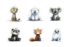 Quirky Watercolor Animal PNG Bundle Product Image 6