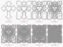 3D SVG Cross, Laser cut Cross, Layered Cross SVG - Cr39 Product Image 6