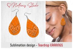 PAISLEY BANDANA Round &amp; Teardrop EARRINGS Design. Product Image 3