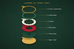 3D Layered Christmas Ornament SVG Product Image 7