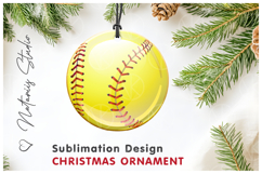 SOFTBALL Christmas Ornament. Sublimation design. Product Image 1
