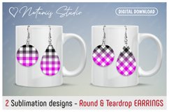 32 BUFFALO PLAID Round &amp; Teardrop EARRINGS Designs. Product Image 2