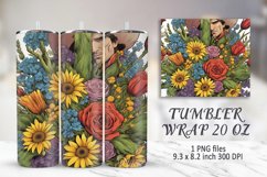 Western spring Tumbler sublimation wrap | Cowboy and flowers Product Image 1