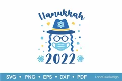 Masked Hanukkah 2022 SVG, Funny Covid Hanukkah SVG Product Image 2