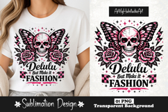 Delulu But Make It Fashion Butterfly Pink Gothic Funny PNG Product Image 1