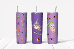 Cute Halloween sublimation design. Skinny tumbler wrap Product Image 6