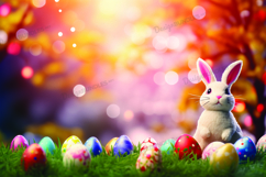 Bunny with egg background, easter bunny digital paper Product Image 1