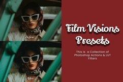 Enhance your shots with 14 Film Visions Photoshop Actions - vintage, retro, and aesthetic vibes for a professional finish. Ideal for bloggers, influencers, and photographers. Compatible with ACR(XMP), ATN, and LUT files. Try now!