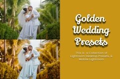 Before and after using Golden Wedding Presets on the outdoor bride and groom photo - Golden Wedding Presets transform outdoor bride and groom photo - Golden Wedding Presets add an aesthetic Instagram vibe to the outdoor bride and groom photo.