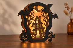 Haunted House Halloween Lantern SVG Laser Cut Files Product Image 3