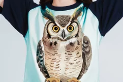 Cute Horned Owl Bird Baby Watercolor Handmade illustration Product Image 3