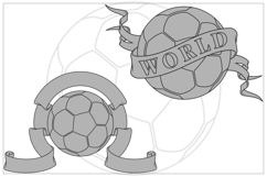 Soccer ball symbol surrounded by ribbon Product Image 6