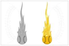Baseball with Flames in Color Product Image 6