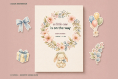 Tender Beginnings Watercolor Baby Shower Clipart Product Image 6