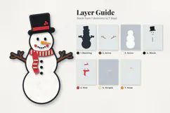3D Layered Snowman SVG Christmas Paper Cut File Product Image 2