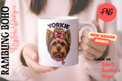 Cute Yorkie Love Dog Mom Pink Bow Pooch Pet Product Image 2