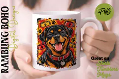 Happy Rottie Vintage Puppy Dog Framed Product Image 2