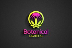 Botanical Lighting Creative Marijuana Leaf Minimal Logo Product Image 2