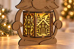 Christmas Gnome Lantern SVG - 6 Festive Panels Product Image 3