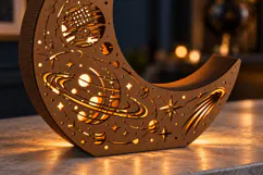 Space Crescent Moon Lantern SVG Laser Cut Files Product Image 3