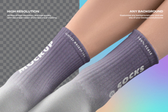 7 Medium Socks Mockup Set Female Legs Product Image 6