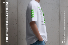 5 Oversized T-Shirt Mockups on Asian Man. Urban Series #1 Product Image 6