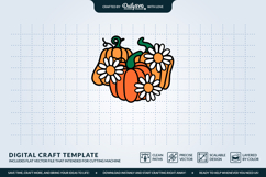 Pumpkin and Daisies SVG Product Image 3