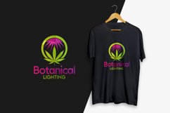 Botanical Lighting Creative Marijuana Leaf Minimal Logo Product Image 1
