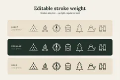 Trailmark 30 Minimal Outdoor & Camping Line Icons SVG Product Image 3