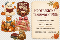 Cozy Bookish Autumn 82 PNG Clipart Bundle Product Image 6