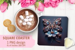3d Crystal butterfly coaster sublimation | Square coasters Product Image 1