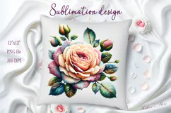Cute yarn crochet Roses Clipart |Amazing knitted flower png Product Image 1