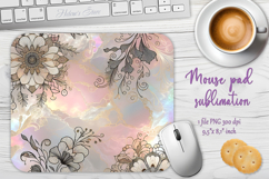 Iridescent pink golden floral mouse pad sublimation design Product Image 1