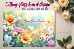 Spring flowers cutting board sublimation | Watercolor floral Product Image 1