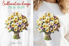 Summer flowers sublimation design png | Cute pansy clipart Product Image 1