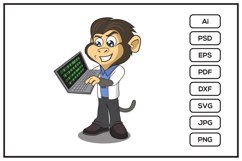 Monkey hacker cartoon character design Product Image 1