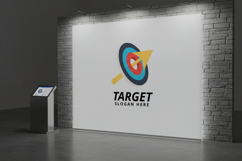 Abstract Target Board with Arrow Hitting Bullseye Product Image 2