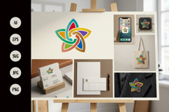 Abstract Colorful Star Logo Design with Flowing Ribbons Product Image 2