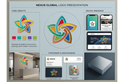 Abstract Colorful Star Logo Design with Flowing Ribbons Product Image 3