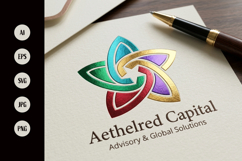 Abstract Colorful Star Logo Design with Flowing Ribbons Product Image 1