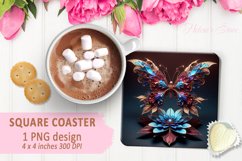 3d Crystal butterfly coaster sublimation | Square coasters Product Image 1