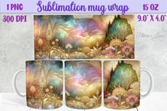 Pastel amazing floral mug wrap 15 oz sublimation design png Product Image 1