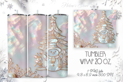 Christmas tree tumbler wrap 20oz sublimation | Golden Magic Product Image 1