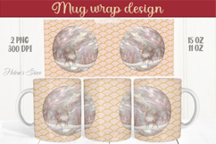 Christmas deer mug wraps png | Golden sublimation design Product Image 1