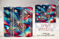 USA Patriotic tumbler wrap 20oz | Fourth of July holiday png Product Image 1
